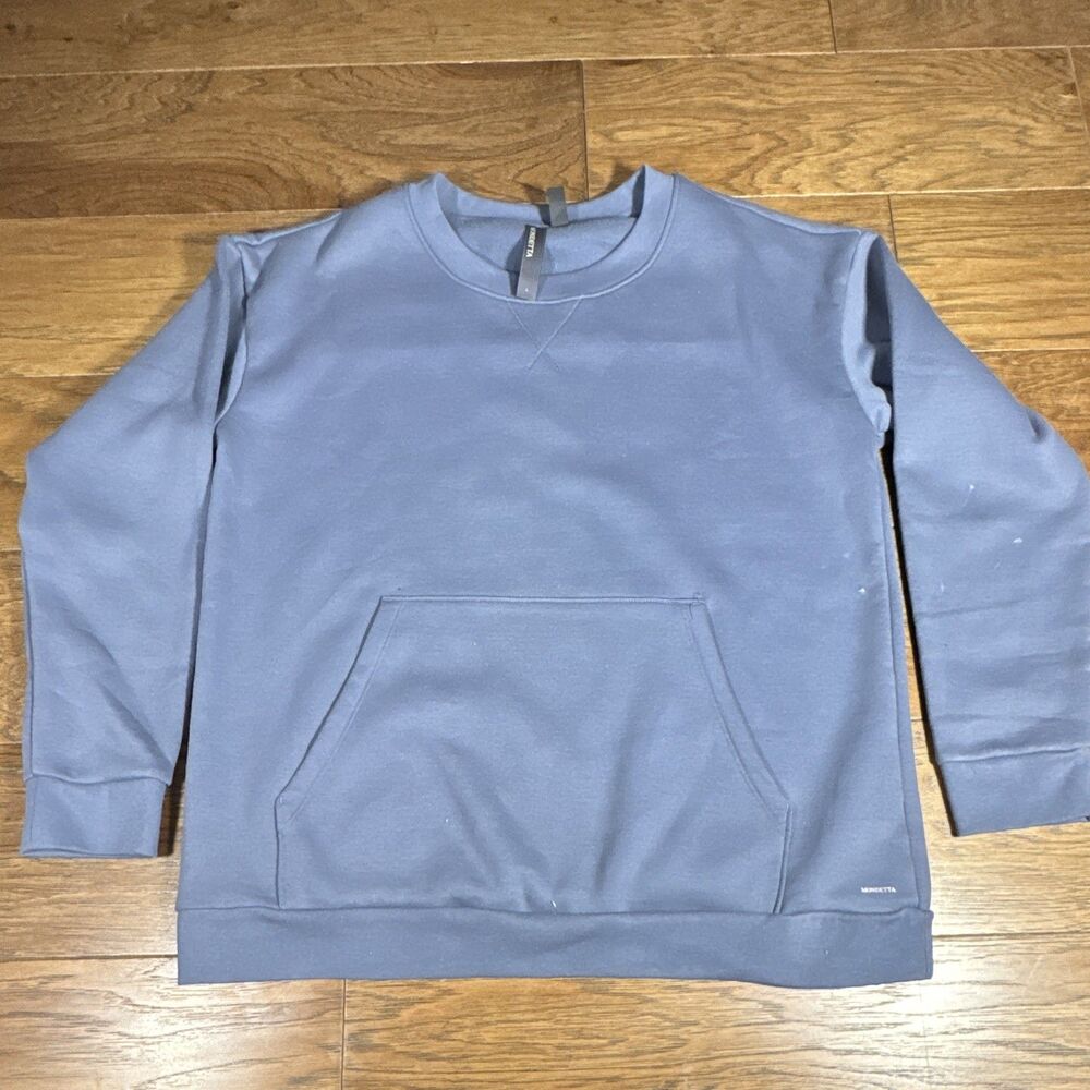 Mondetta Men's Blue Fleece Crew Neck Pullover Sweatshirt w/ Pockets, L , RN88201